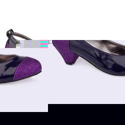 Schuh Female Sasa Glitter A/Strap Manmade Upper Low Heel in Black, Purple