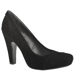 Female Shadow Ruched Court Suede Upper Evening in Black, Purple