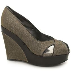 Schuh Female Stella X Wedge Fabric Upper Evening in Silver