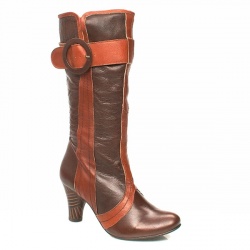 Female Zambrotta Buckle Calf Leather Upper in Brown, Grey and Black