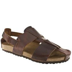 Male Claudius Fisherman Leather Upper Sandals in Brown