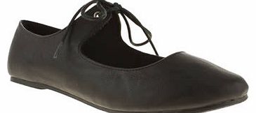 Schuh womens schuh black cherie lace up ii flats