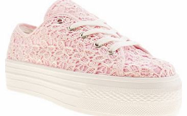 womens schuh white & pink creep platform lo