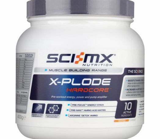 Sci-MX Nutrition  X-Plode Plus Hardcore 400 g Orange - Pre-workout energy, power and pump amplifier