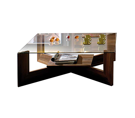 Sciae Adeline Square Coffee Table with Glass Top