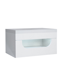 Sciae Donahue White Gloss 1 Drawer Bedside Table