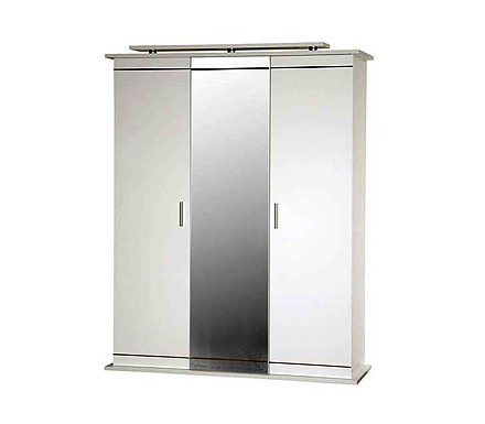 Marina High Gloss White 3 Door Mirrored Wardrobe