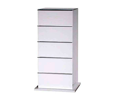 Sciae Marina High Gloss White 5 Drawer Chest