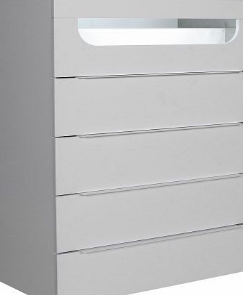 Sciae Opus 36 5 Drawer Chest With Light in White