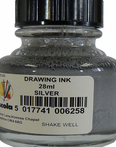 Scola Drawing Ink- Silver 28ml DI28/46