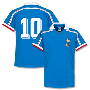 Scoredraw 1986 France Home WC86 Retro No 10 Shirt