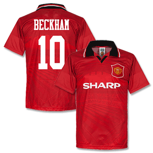 Scoredraw 1996 Man Utd Home Beckham 10 Retro Shirt