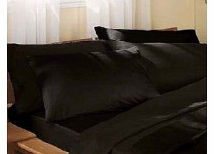 EASY CARE Plain Dyed SINGLE Fitted Sheet BLACK