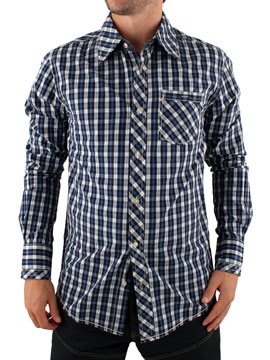 Scotch and Soda Blue Long Sleeve Check Shirt