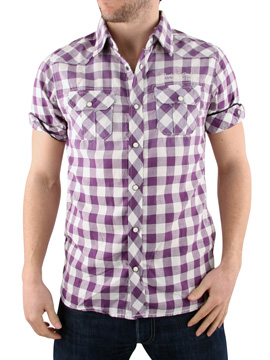 Scotch and Soda Purple Check Shirt