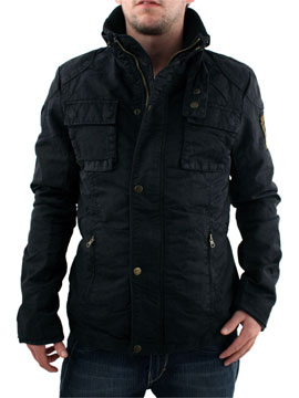Scotch and Soda Black Quilted Belt Jacket