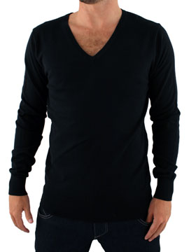 Black V Neck Knit