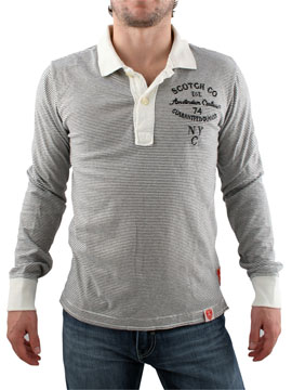 Blue/White Long Sleeve Polo