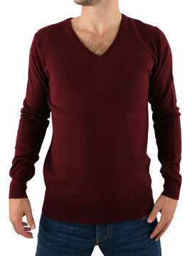 Burgundy V Neck Knit