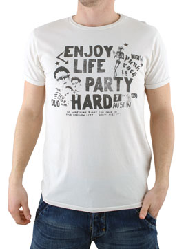 Denim White Party Hard T-Shirt