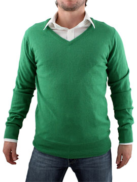 Green V-Neck Knit