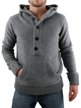 Scotch and Soda Grey Marl Hooded Sweat Pullover