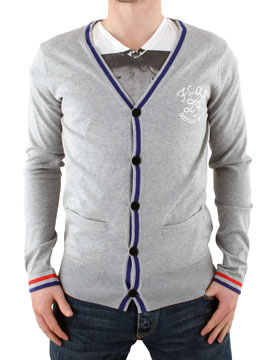 Grey Marl Varsity Cardigan