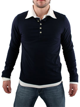 Scotch and Soda Ink Long Sleeve Insert Polo