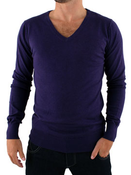 Purple V Neck Knit