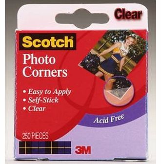 Scotch Clear Photo Corners, 1 Box containing 250 photo corners