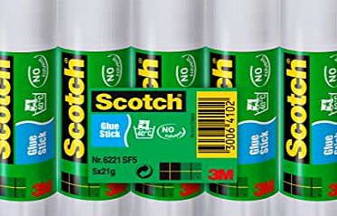 Scotch Permanent Glue Stick 21g, Pack of 5 Sticks