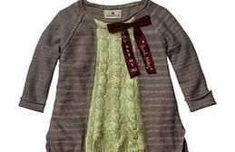 Green cotton striped dress