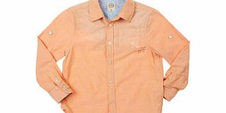 Scotch Shrunk Orange and blue long sleeve cotton shirt