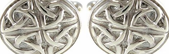 Scottish Jewellery Shop Sterling Silver Celtic Circle Cufflinks With Gift Box
