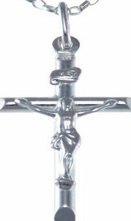 Scottish Jewellery Shop Sterling Silver Crucifix Cross Pendant Necklace With 18`` Silver Chain amp; Gift Box
