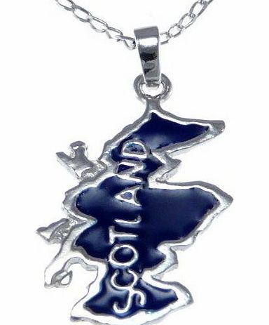Scottish Jewellery Shop Sterling Silver Map of Scotland Pendant