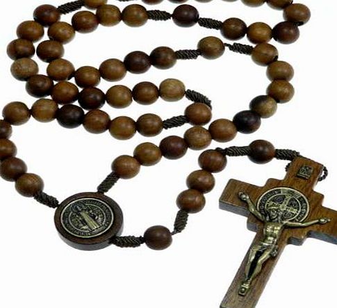 Scottish Jewellery Shop Wooden St Benedict Rosary Beads