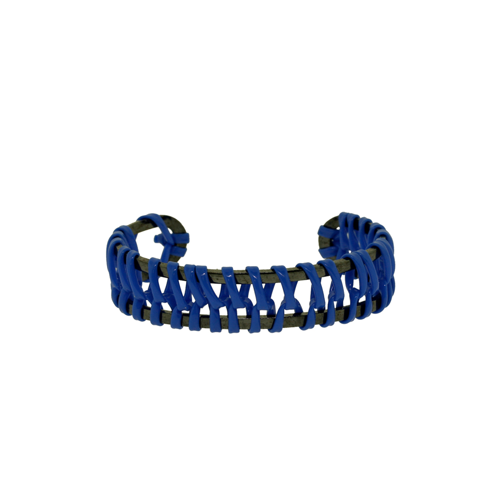 scoubidou Cuff - Electric Blue