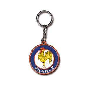 SCP France Rubber Keyring - round