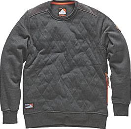 Scruffs, 1228[^]8977C Crew Neck Quilted Fleece Jumper Charcoal