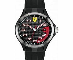 Scuderia Ferrari Mens Lap Time Black Rubber Watch