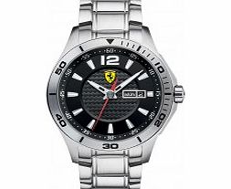 Scuderia Ferrari Mens Scuderia Black Steel Watch