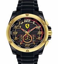 Scuderia Ferrari Paddock black and gold-tone watch