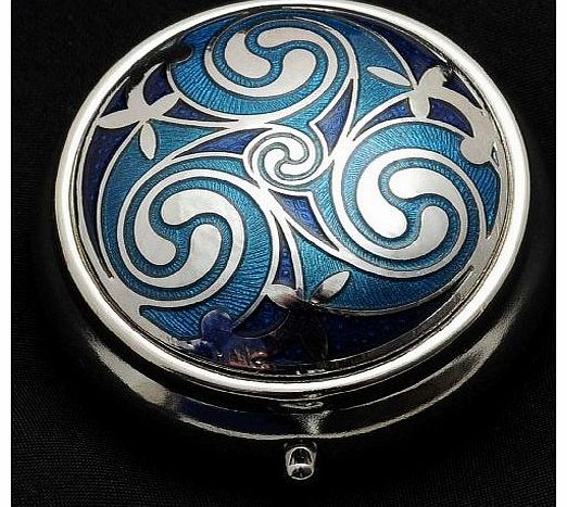 Sea Gems presented by Celtic Glass Designs Pill Box in Celtic Triskele Design. (Blue)