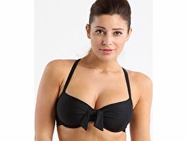 Matt Separates Tie Front Underwired D Cup - Black