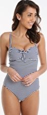 Seafolly, 1295[^]267549 Riviera Stripe Soft Cup Halter Maillot - Indigo