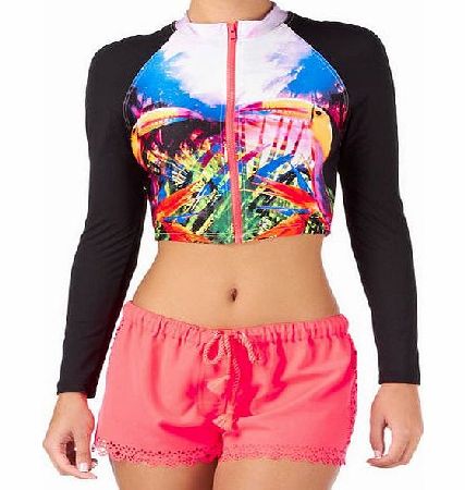 Seafolly Womens Seafolly Oasis Cropped Rash Vest - Oasis