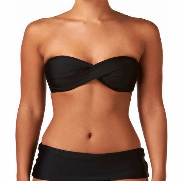Seafolly Womens Seafolly Twist Bandeau Bikini Top - Black