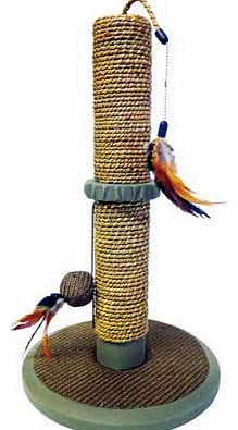 Seagrass Cat Scratch Post with Toys