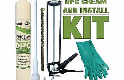Seahaven Limited 3 X 400ml DPC Damp Proofing Cream, Install Kit, Gun, Gloves, 12mm Bit, Nozzle